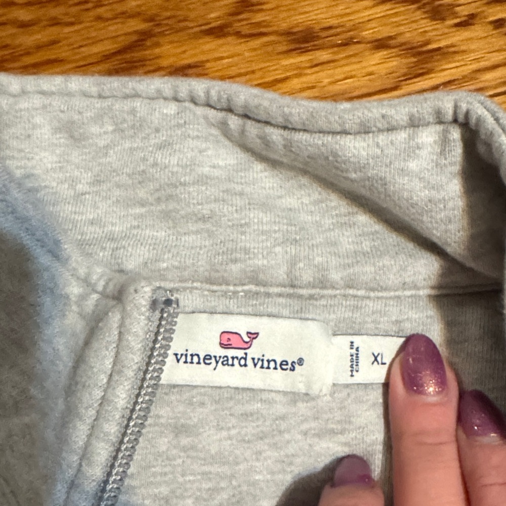 Woman’s Gray Quarter-Zip Sweater - Picture 3 of 3